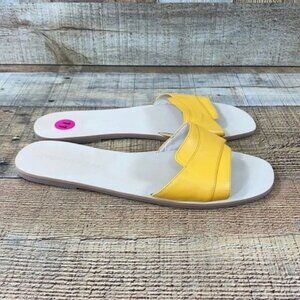 Cupcakes and‎ Cashmere Farella Slide Sandal Womens 11 M Yellow Leather Flats